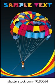 Bright colorful parachute vector