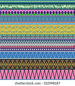Bright colorful pattern in retro ethnic style