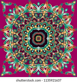 Bright, colorful patterns on a textured background. You can use as a background, decorating ceramic tiles, decorating textiles and other types of design