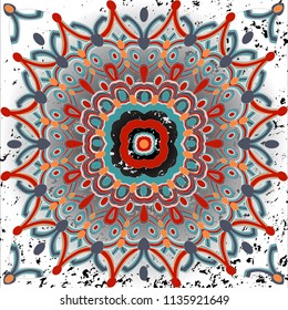 Bright, colorful patterns on a textured background. You can use as a background, decorating ceramic tiles, decorating textiles and other types of design