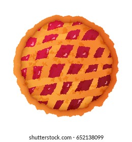 Bright colorful pie icon isolated on white