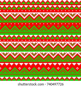 Bright, colorful, pixel Christmas background. Vector. New Year's card, invitation, package, flyer, poster, cover. ornament