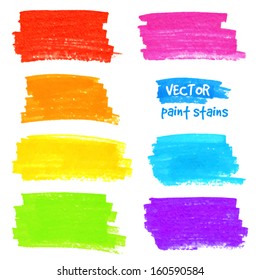 Bright colorful rainbow colors vector marker stains