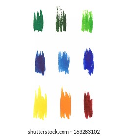 Bright colorful rainbow colors vector watercolor stains.