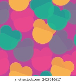 Bright colorful rainbow panda illustration for textile print Panda bear vector background. 