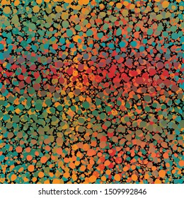 Bright colorful rainbow psychedelic animal skin fur print.  Exotic safari cat seamless repeat vector pattern swatch.  Tropical wildlife design.