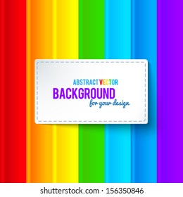 Bright colorful rainbow stripes vector background with label