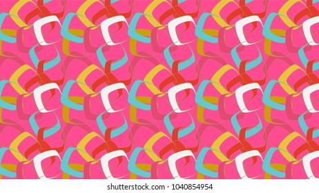 bright colorful repeating squares pattern over pink background for cheerful and festive designs. for textile, fabric, backdrop, background uses and your creative design ideas.