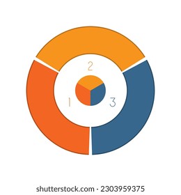 Bright colorful ring with space for text for three 3 positions