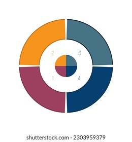 Bright colorful ring with space for text for four 4 positions