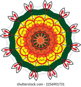 Bright, colorful round pattern. Vector file for designs.