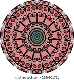 Bright, colorful round pattern. Vector file for designs.