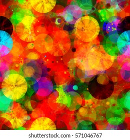 Bright colorful seamless background with circles. Abstract vector texture