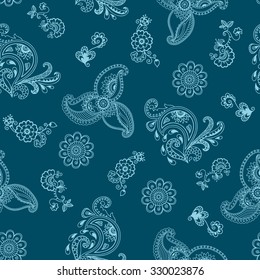 Bright colorful seamless floral pattern - background for wallpaper and fabric.