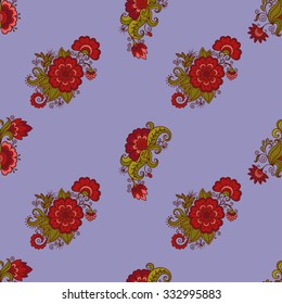 Bright colorful seamless floral pattern - background for wallpaper and fabric.