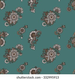 Bright colorful seamless floral pattern - background for wallpaper and fabric.