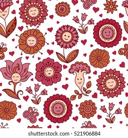 Bright colorful seamless floral pattern - background for wallpaper and fabric.