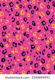 Bright colorful seamless leopard print background. Wild exotic animal print design. wallpaper.
