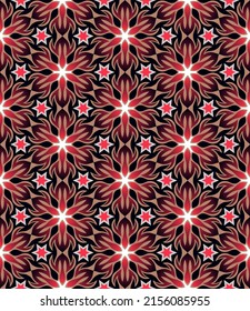 Bright colorful seamless pattern with Persian motifs. Overlapping art forms, stripes, polygons, segments are grouped and arranged in a certain order. Vector. 