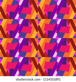Bright colorful seamless pattern of rectangular shapes