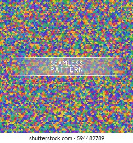 Bright Colorful Seamless Pattern of Symmetric Triangles. Colored Motley Pattern for Children Stuff. Geometric Concept.