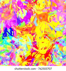 Bright colorful seamless texture. Splatter pattern. Abstract vector background for web page, banners backdrop, fabric, home decor, wrapping