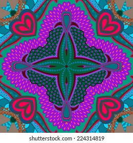 Bright colorful seamless Ukrainian motifs, EPS8 - vector graphics.