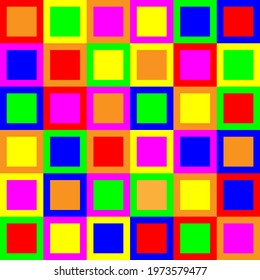 Bright colorful seamless wallpaper background of gay pride rainbow outlined cubes