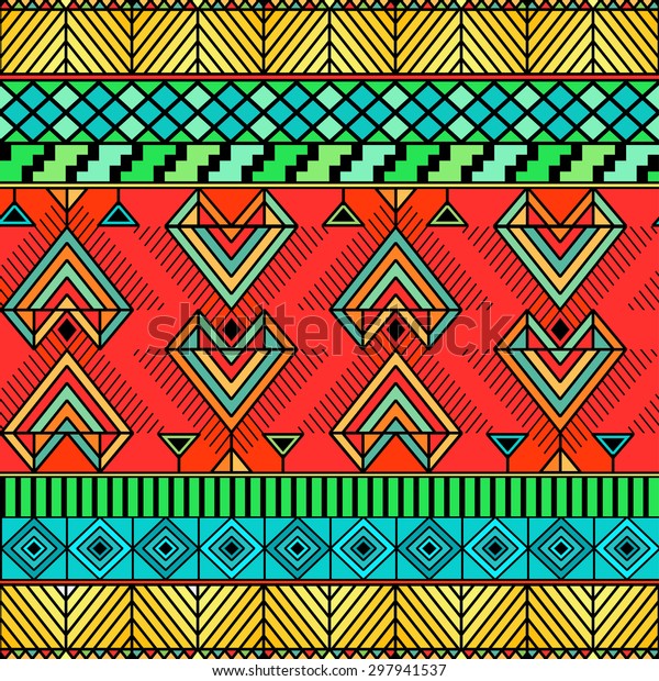 Bright Colorful Seamless Zigzag African Pattern Stock Vector (Royalty ...