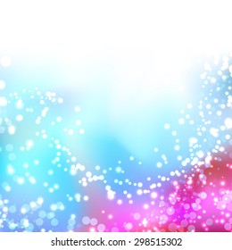 Bright colorful shimmering seasonal background lens flare abstract shine wallpaper. Vector illustration