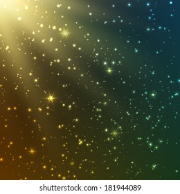 Bright colorful shining cosmic vector background/ Vector illustration