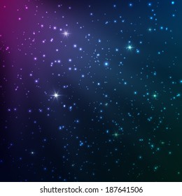 Bright colorful shining cosmic vector background/ Vector illustration