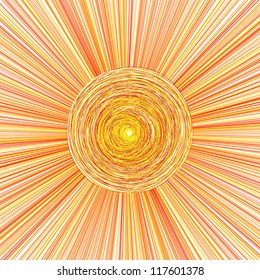 Bright colorful shining sun with rays
