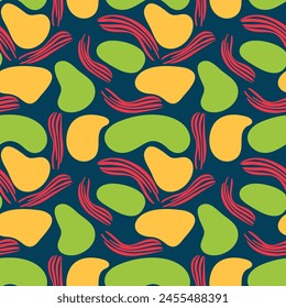 Bright colorful spotted seamless pattern. Vector illustration for print, fabric, cover, packaging, interior decor, blog decoration and other your projects.
