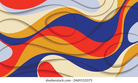 Bright colorful spotted wallpaper with a 3D effect. An excellent background for designing pages on social networks, posters, presentations, outdoor advertising and your other projects. Vector.