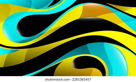 Bright colorful spotted wallpaper. A surface of shiny abstract shapes with wavy edges. Vector.