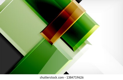 Forma cuadrada de color brillante bloques de fondo geométrico, plantilla vectorial moderna