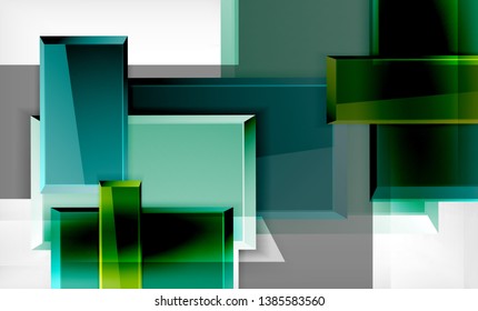Bright colorful square shape blocks geometrical background, vector modern template