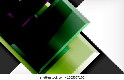 Bright colorful square shape blocks geometrical background, vector modern template