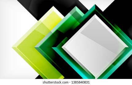 Bright colorful square shape blocks geometrical background, vector modern template