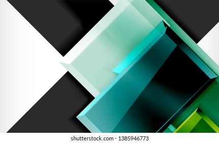Bright colorful square shape blocks geometrical background, vector modern template
