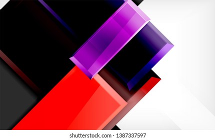 Bright colorful square shape blocks geometrical background, vector modern template