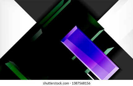 Bright colorful square shape blocks geometrical background, vector modern template