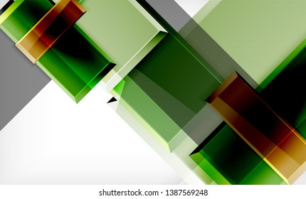 Forma cuadrada de color brillante bloques de fondo geométrico, plantilla vectorial moderna