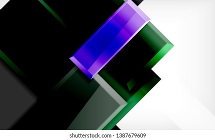 Bright colorful square shape blocks geometrical background, vector modern template