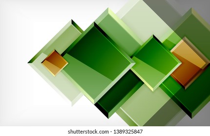 Bright colorful square shape blocks geometrical background, vector modern template