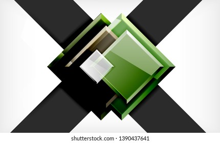Bright colorful square shape blocks geometrical background, vector modern template
