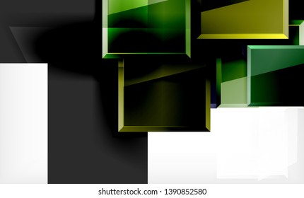 Bright colorful square shape blocks geometrical background, vector modern template