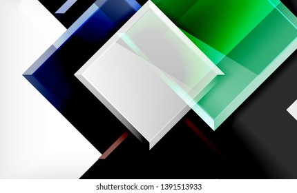 Bright colorful square shape blocks geometrical background, vector modern template