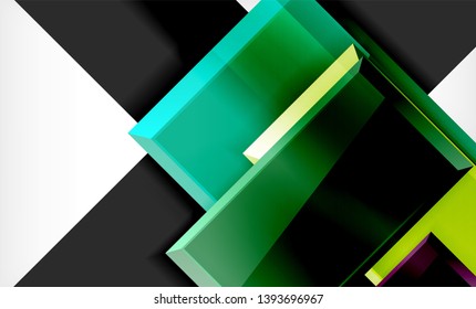Bright colorful square shape blocks geometrical background, vector modern template